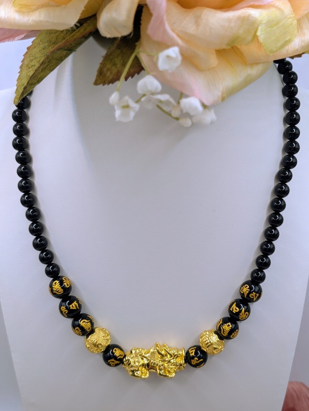 Pixiu Obsidian Beaded Necklace - Women Jewelry